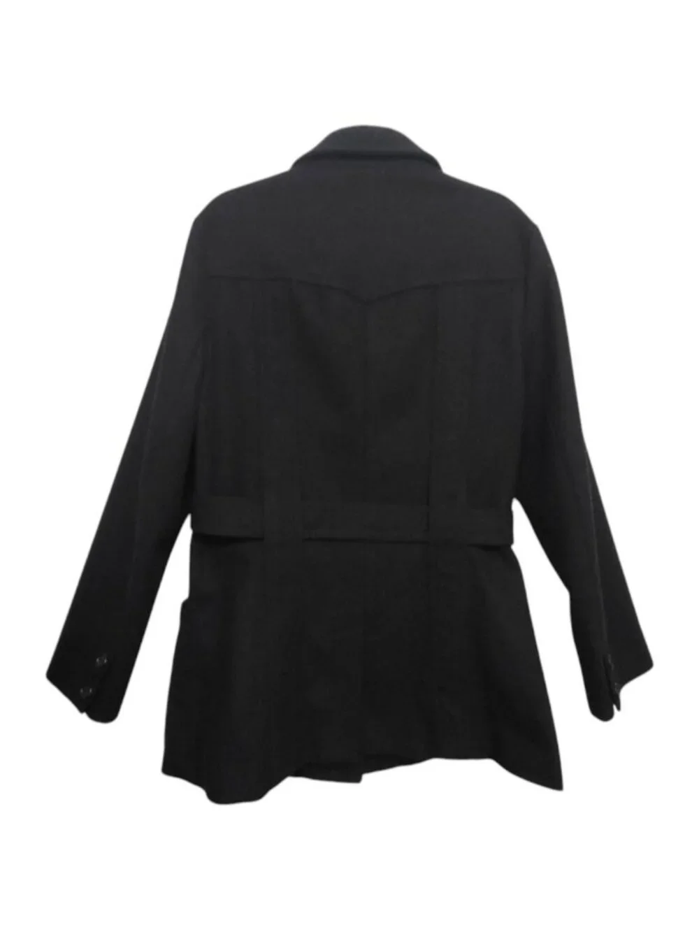 J. CREW Black Wool Belted Coat Classic Single-Breasted Structured Jacket